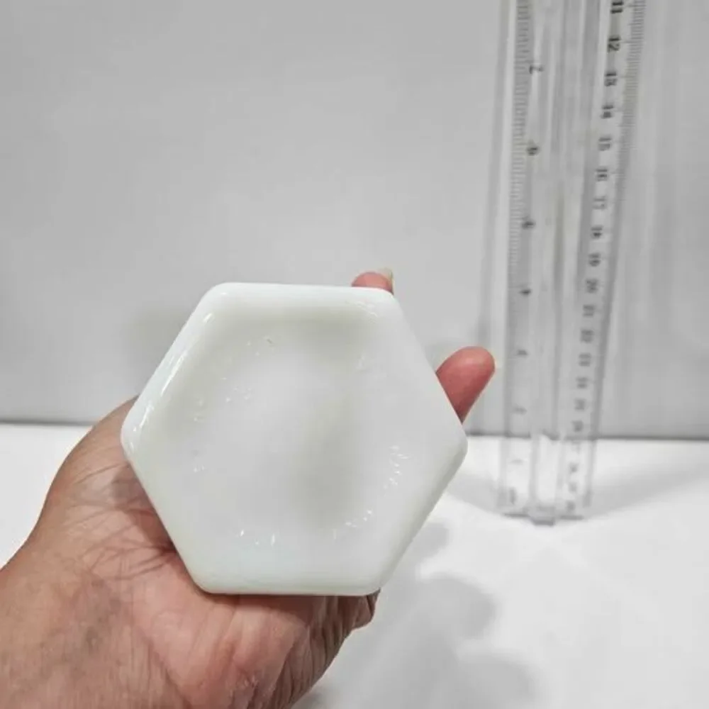 Vintage milk glass hobnail vase
